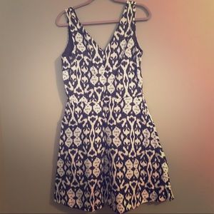 Gap Linen Dress Navy, White and Light Blue Size 8T